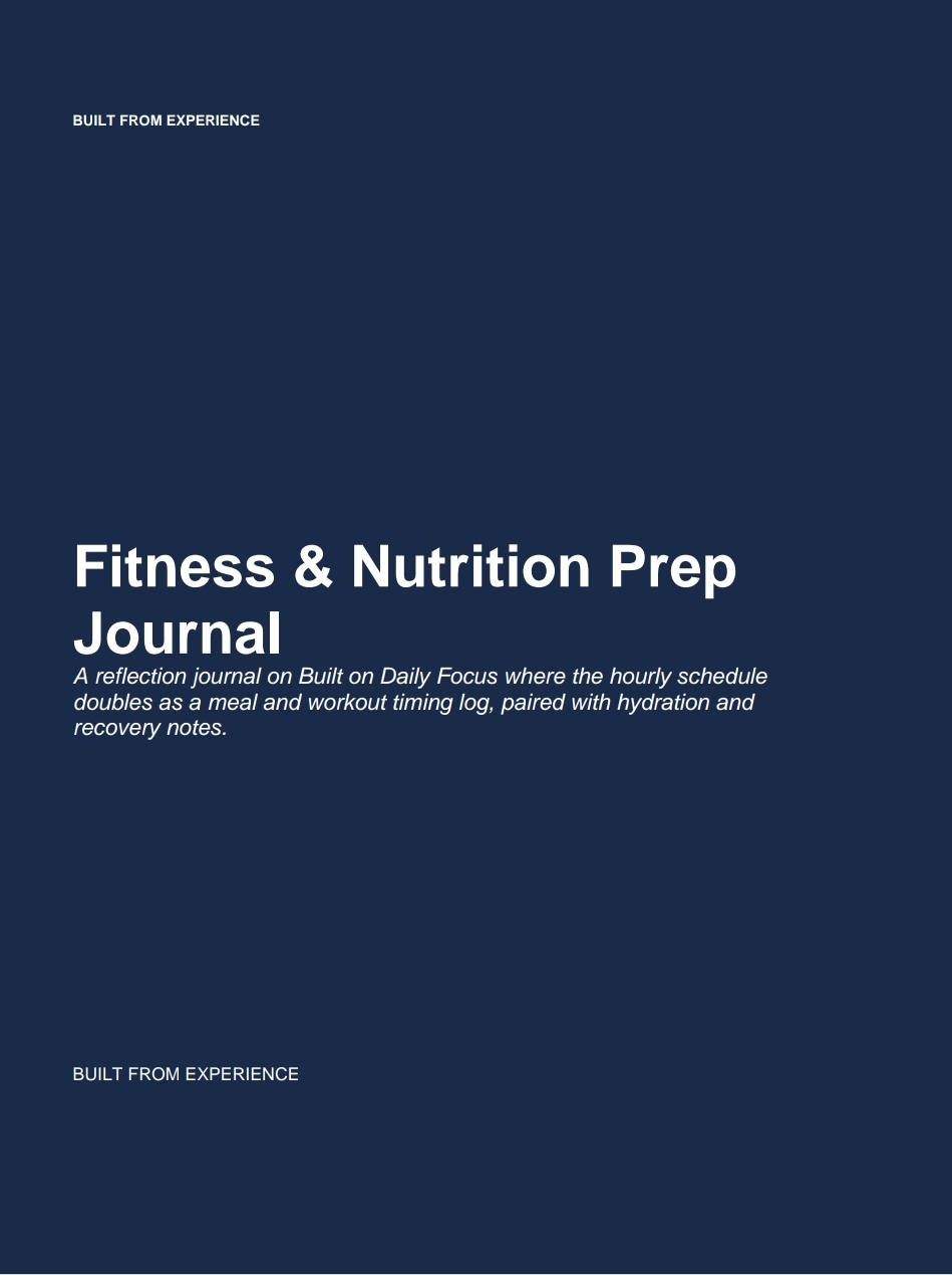 Fitness & Nutrition Prep Journal