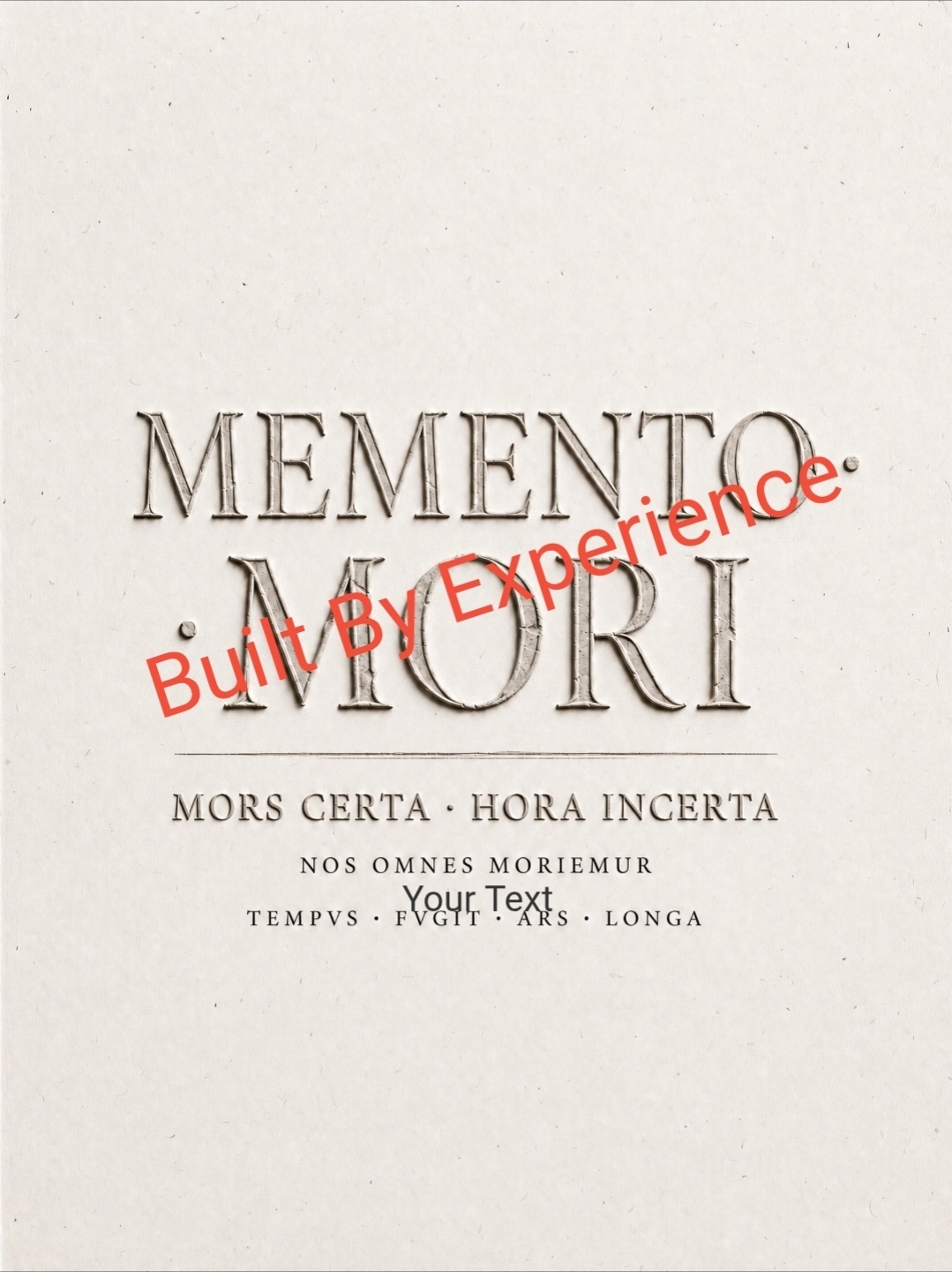 Mors Certa · Hora Incerta — embossed cream edition.
