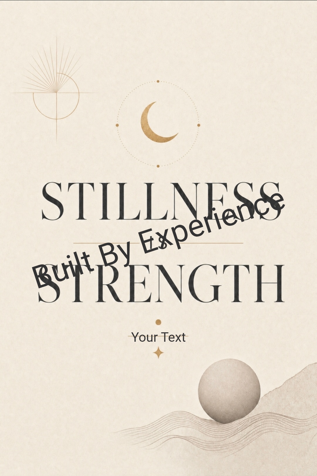 Stillness Is Strength — moon and quiet horizon.