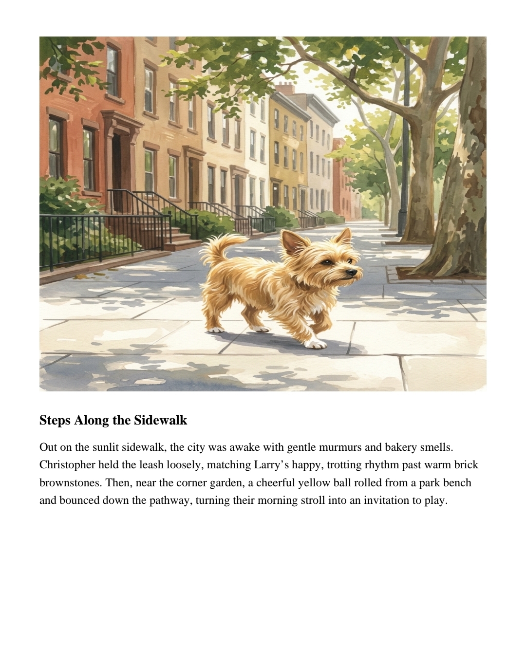 An illustrated storybook page from Pet Storybook Studio