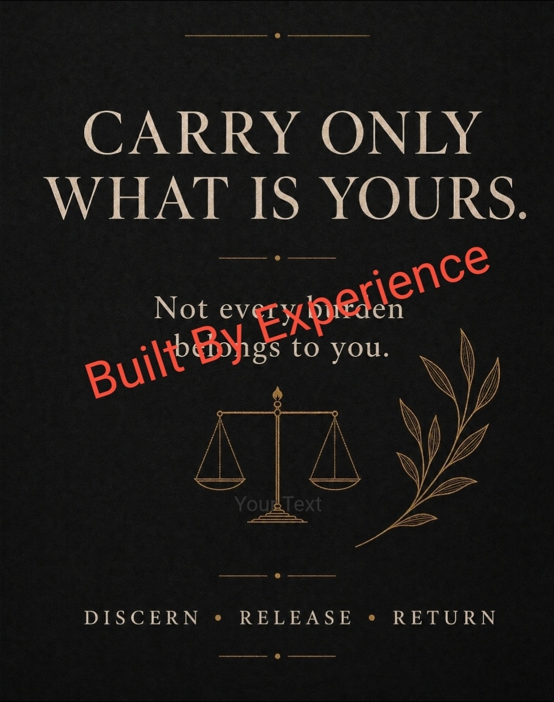 Carry Only What Is Yours — discern, release, return.